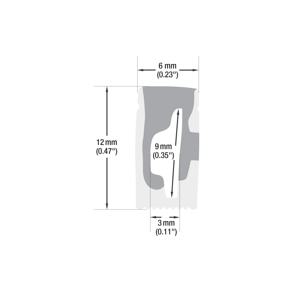White Silicone Flexible LED Neon channel VBD-N0612-SD-W, per foot(30.5cm) SIDE Mount
