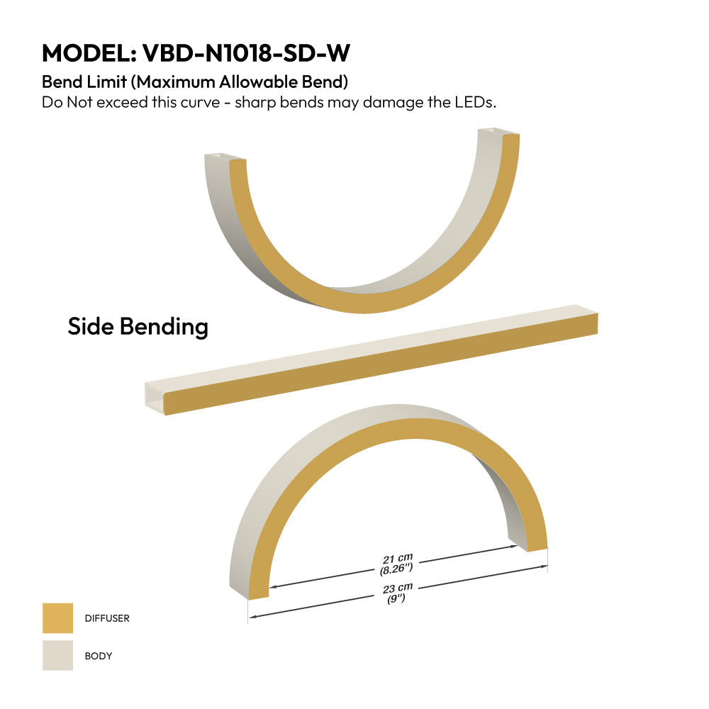 White Silicone Flexible LED Neon channel VBD-N0612-SD-W