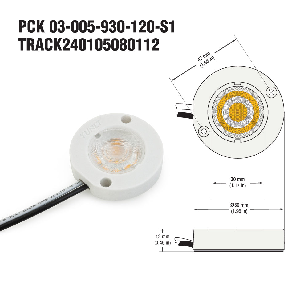 YUNLT LED Module Light 120V 5W 400Lm 3000K(Warm White), PCK 03-005-930-120-S1