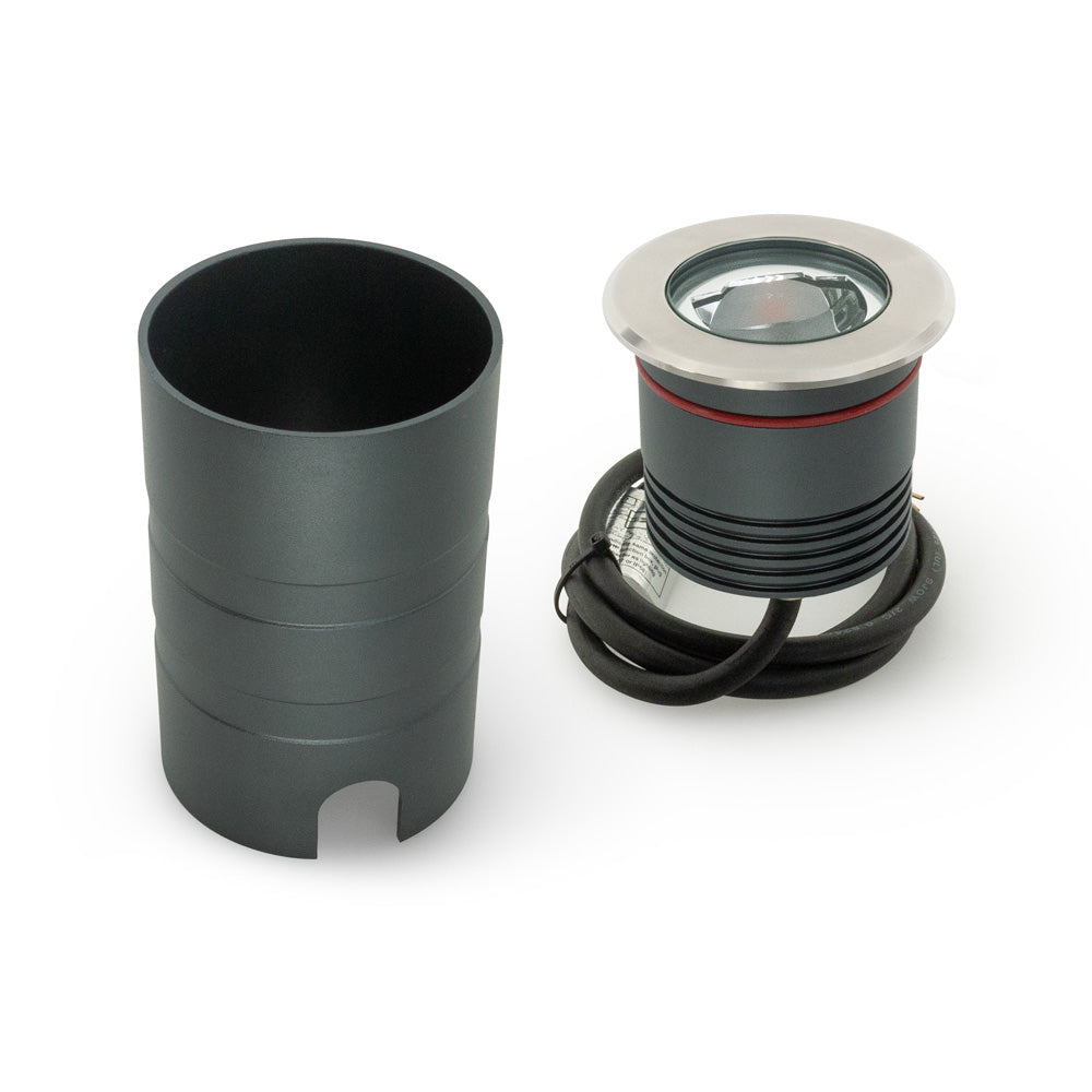 Outdoor Round Recessed Inground Light, 24V 8W 3000K Asymmetrical Beam angle