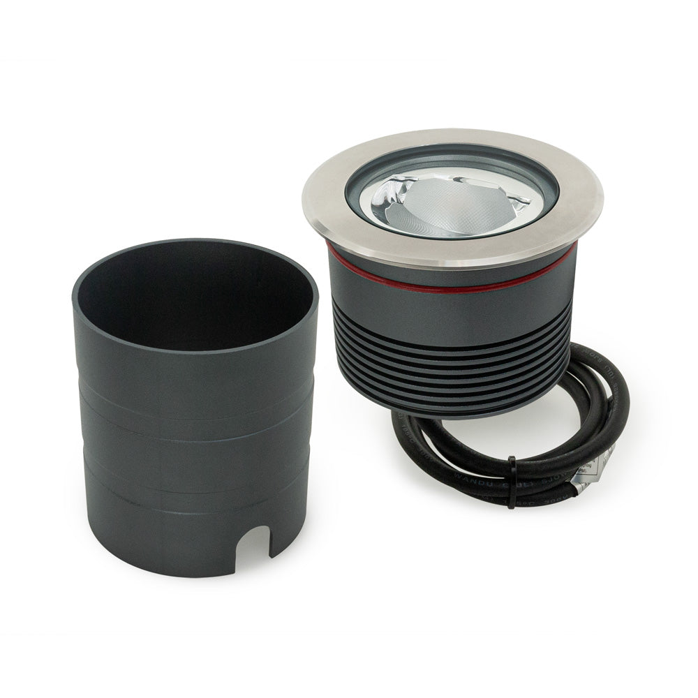 Outdoor Round Recessed Inground Light, 24V 15W 3000K Asymmetrical Beam angle