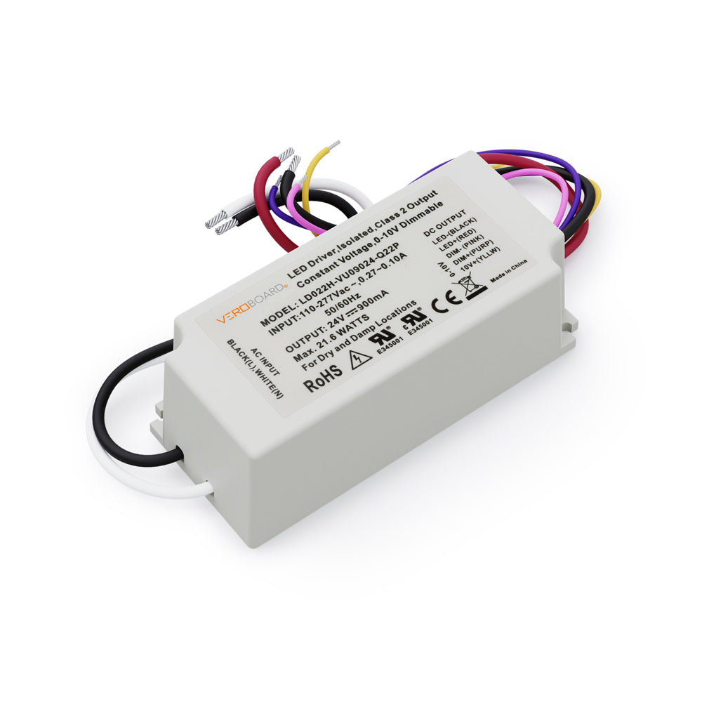 LD022H-VU09024-Q22P 0-10V Dimmable Constant Voltage LED Driver 24V 21.6W