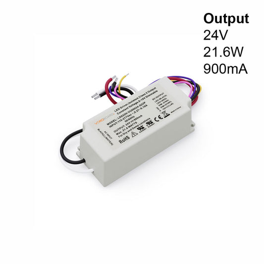 LD022H-VU09024-Q22P 0-10V Dimmable Constant Voltage LED Driver 24V 21.6W