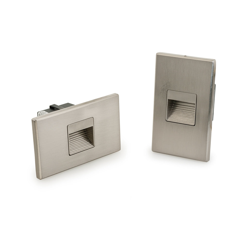 LSD-5CCTBN Horizontal and Vertical Orientation Brushed Nickel LED Step Light 120V, 2W, Adjustable 5CCT(2.7K, 3K, 3.5K, 4K, 5K)
