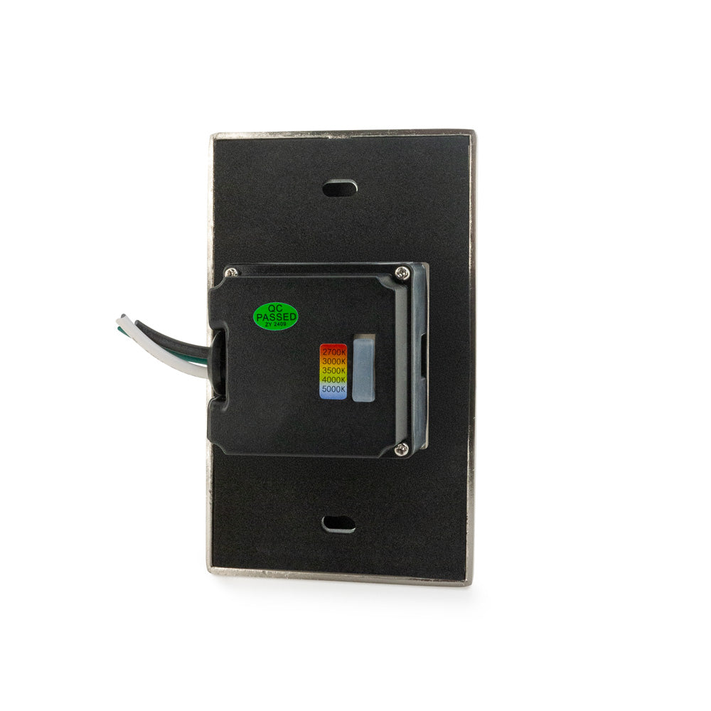 LSD-5CCTBN Horizontal and Vertical Orientation Brushed Nickel LED Step Light 120V, 2W, Adjustable 5CCT(2.7K, 3K, 3.5K, 4K, 5K)