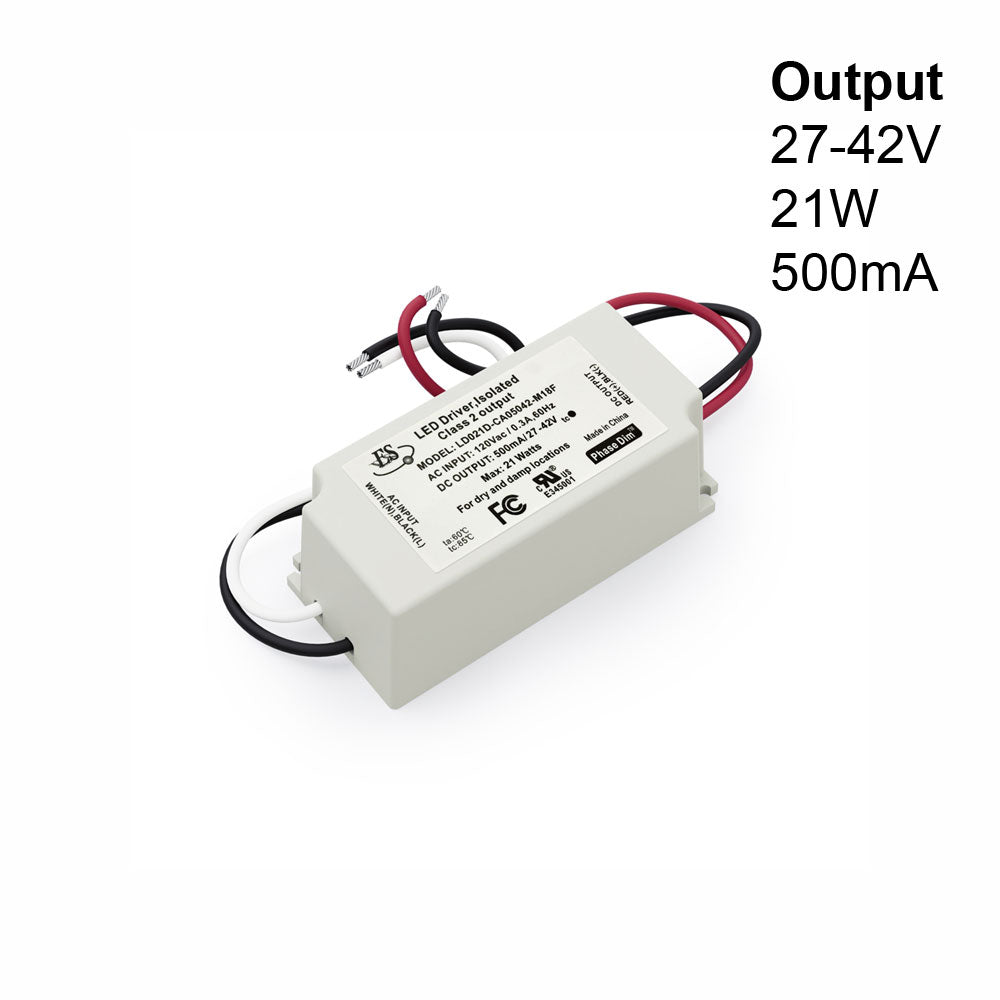 ES LD021D-CA05042-M18F Constant Current LED Driver, 500mA 27-42V 21W max