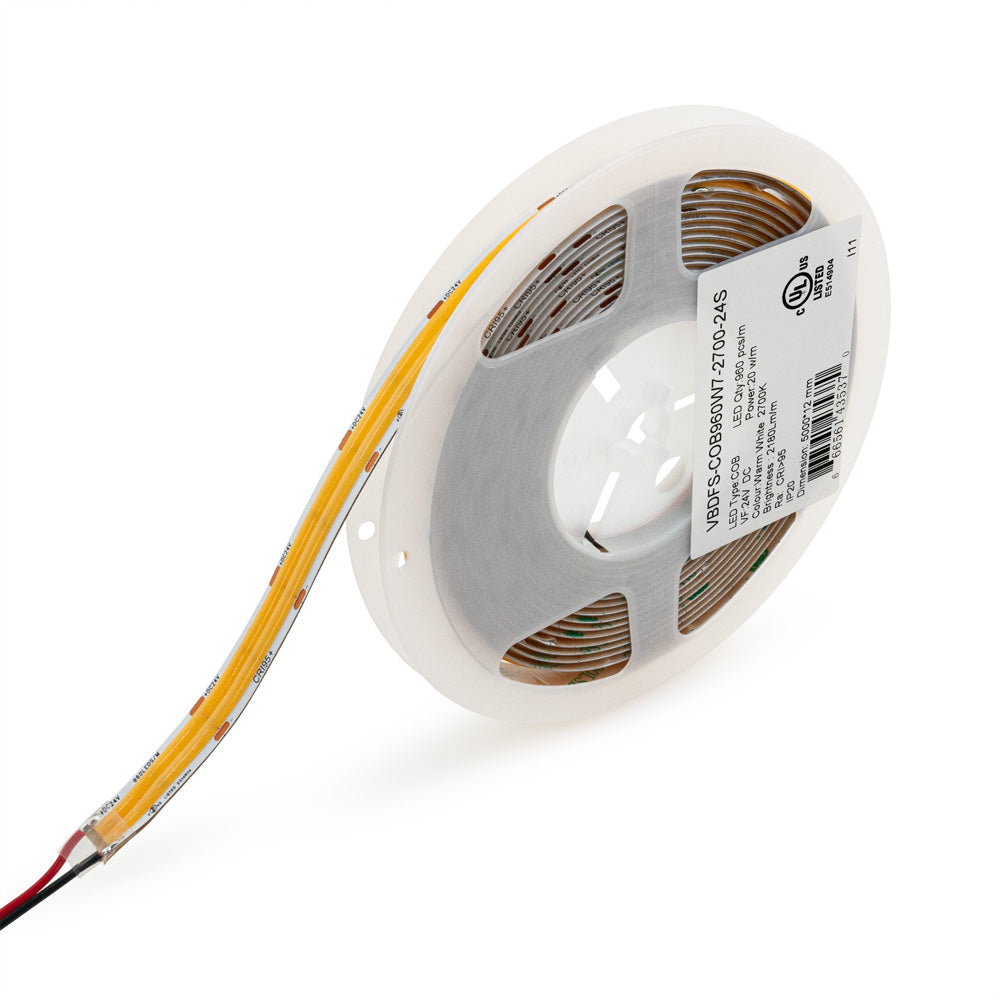 5M(16.4ft) Indoor LED Strip COB 24V 4.5W/ft