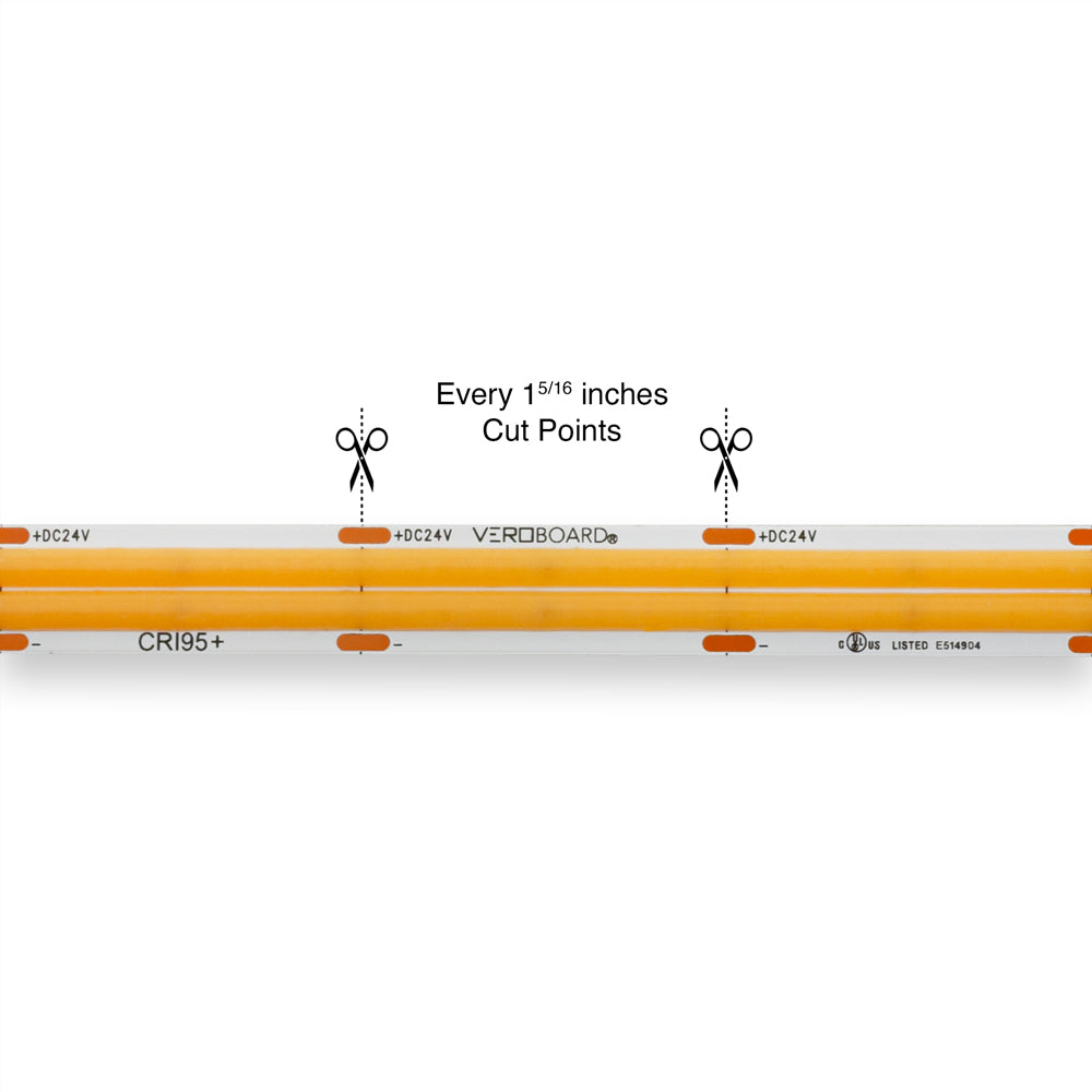 5M(16.4ft) Indoor LED Strip COB 24V 4.5W/ft
