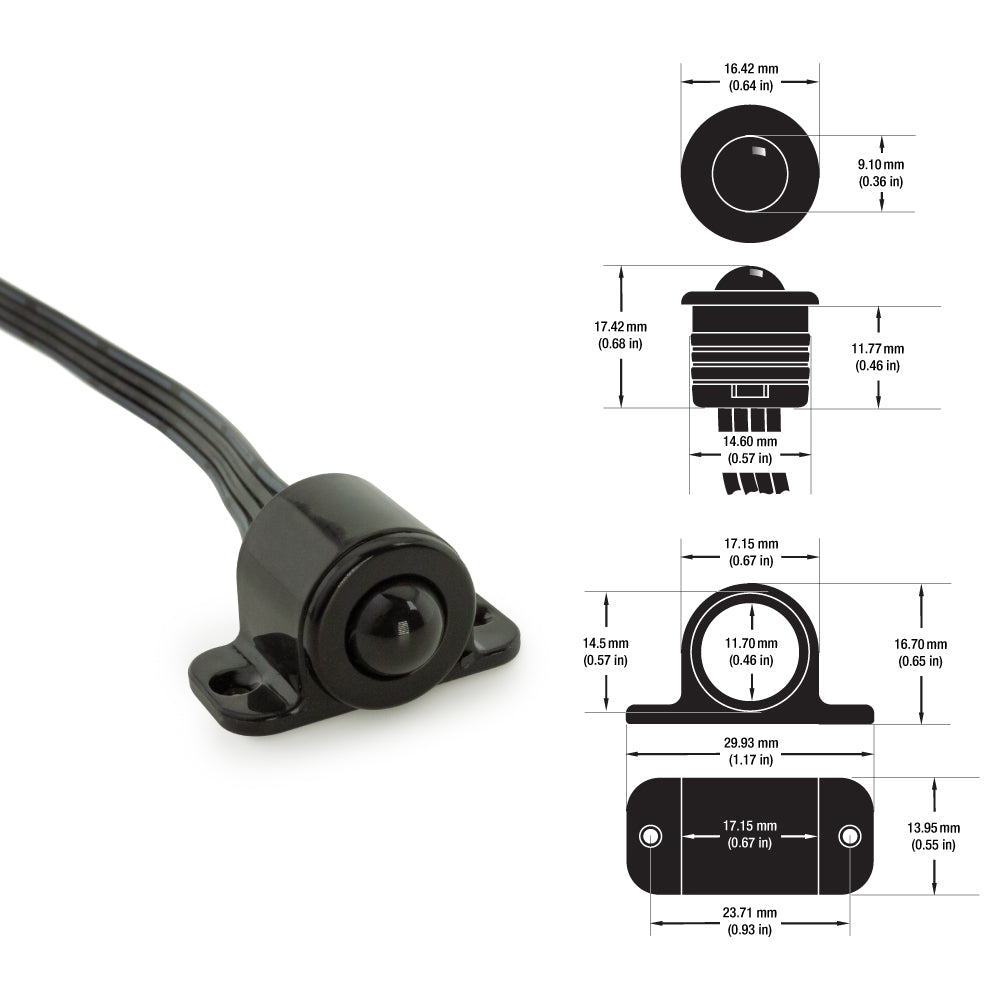 Motion PIR Sensor Switch 12V~24V DC 3A Black Color