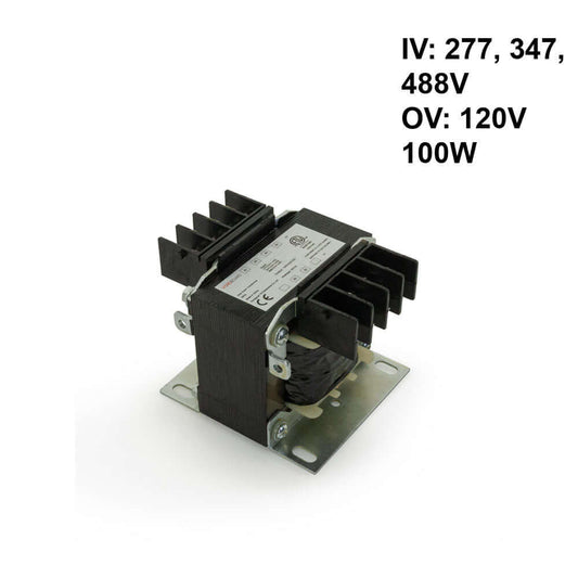 Step-Down Transformer 277V, 347V, 488V to 120V 100W