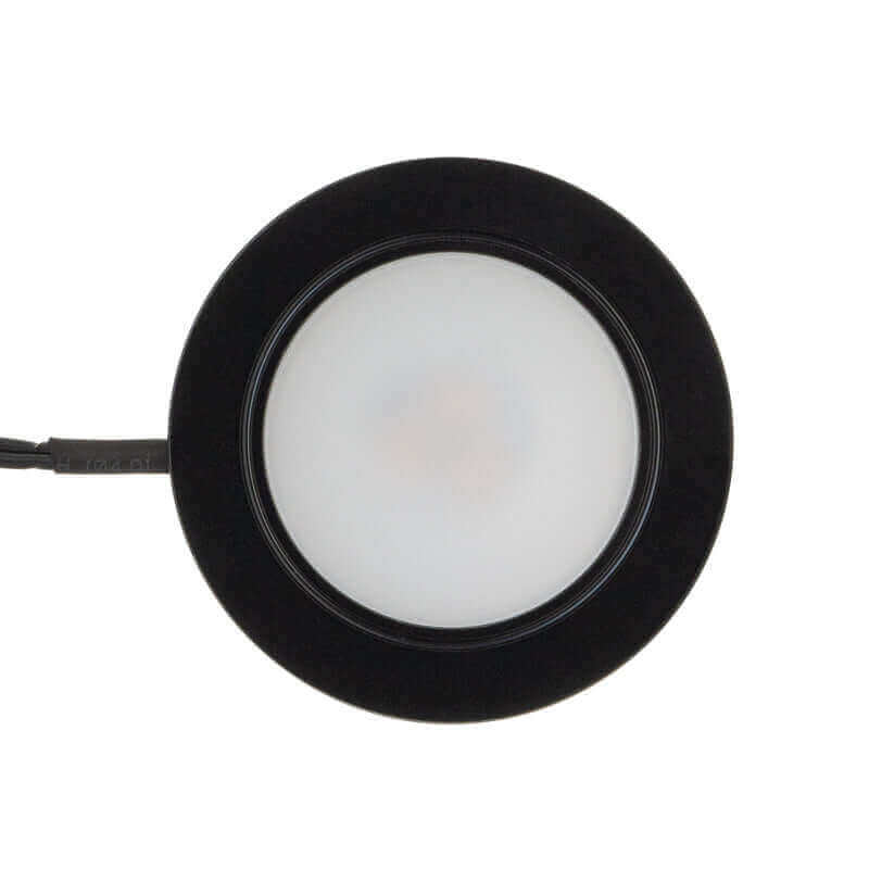 VBUN-2R25-1224V-6CCT-Black Round Cabinet Light 12-24V 2.7W selectable 6CCT