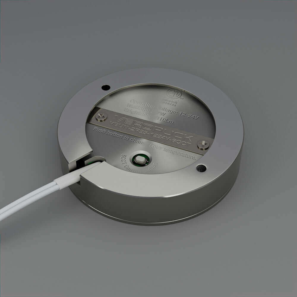 VBUN-2R25-1224V-6CCT-Chrome Round Cabinet Light 12-24V 2.7W selectable 6CCT