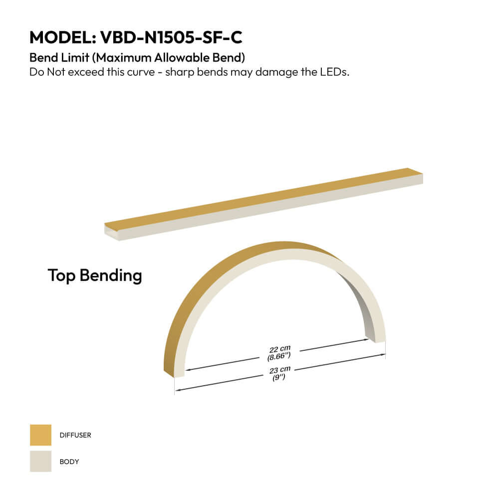 White Silicone Flexible LED Neon channel VBD-N1505-SF-C