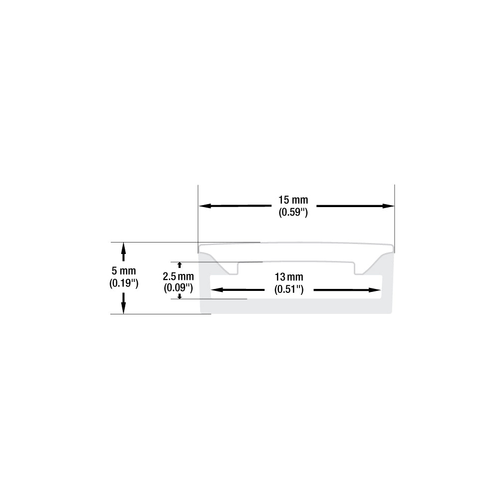 White Silicone Flexible LED Neon channel VBD-N1505-SF-C, per foot(30.5cm) SURFACE Mount