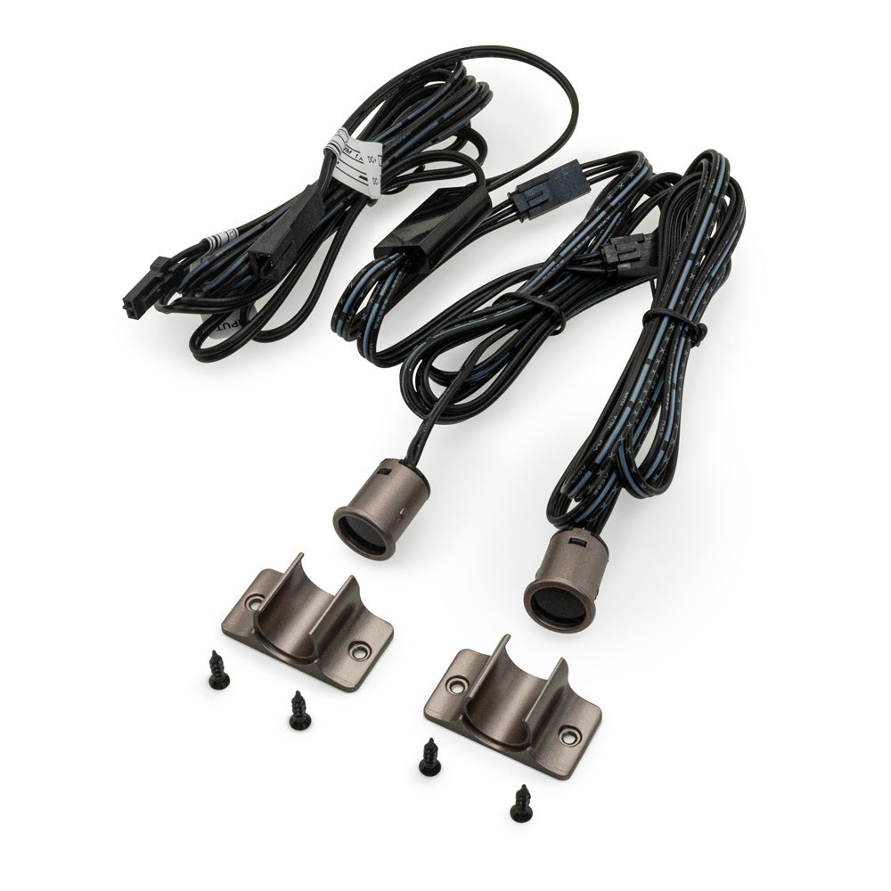 LP-5028S2 mini double head door sensor switch with cables and mounting brackets in brown