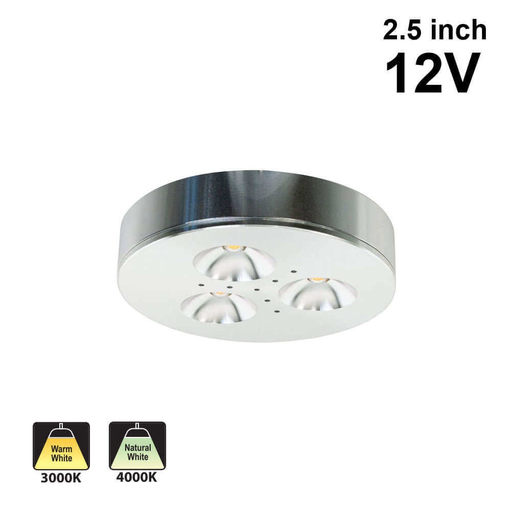RD15 2.5" Round Under Cabinet Lights - Silver Grey