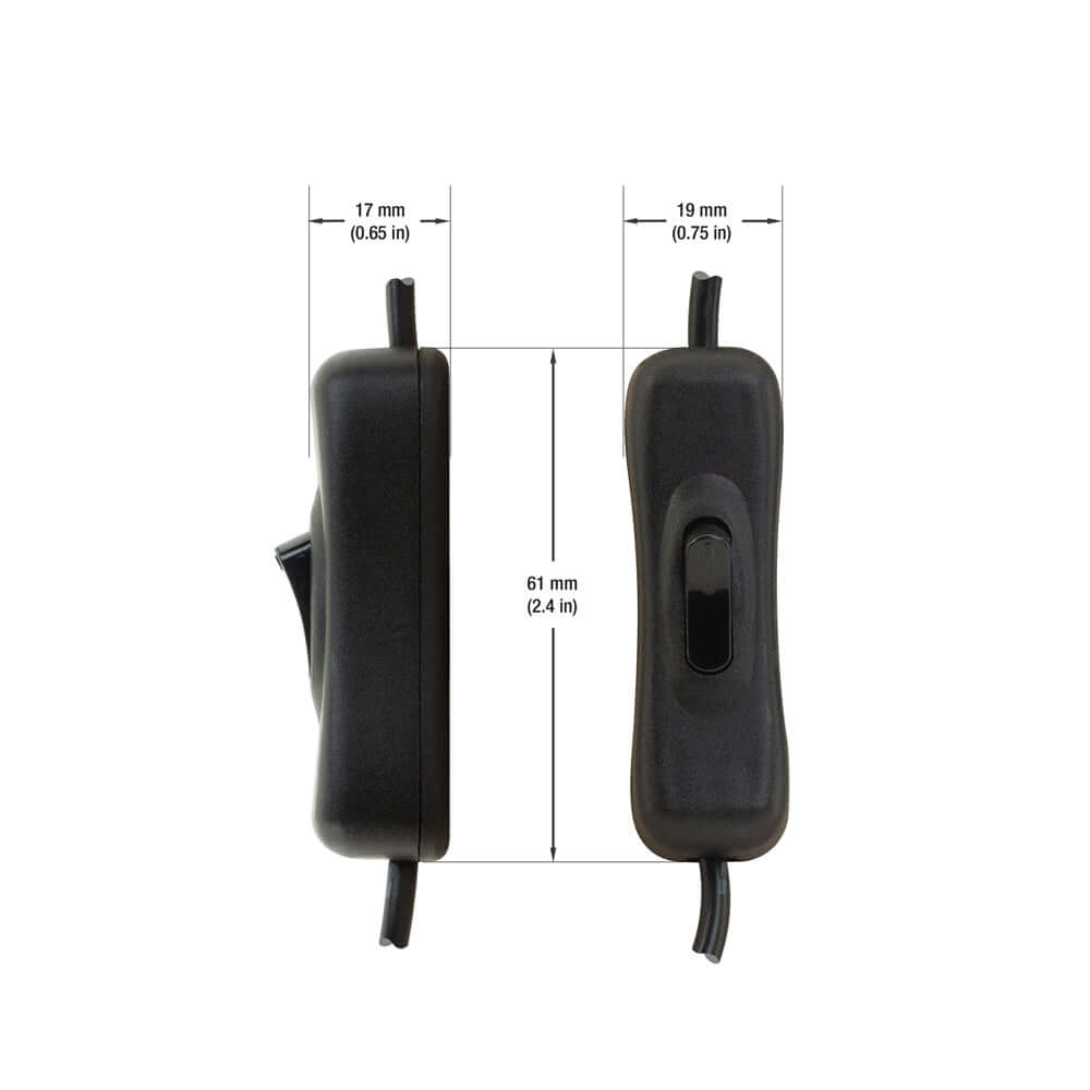 Inline On Off Flip Toggle Switch - 2A 300mm Length