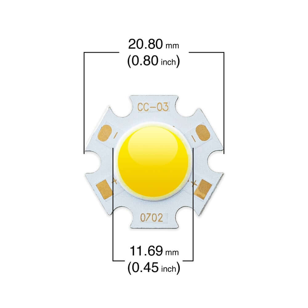 7W Constant Current COB LED Chip - 3000K Warm White