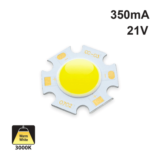 7W Constant Current COB LED Chip - 3000K Warm White