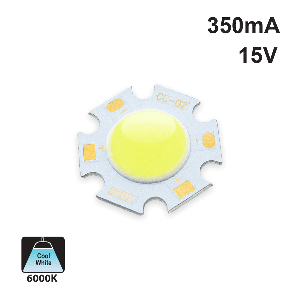 5W Constant Current COB LED Chip 6000K - Cool White