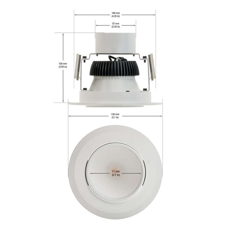 4 inch Retrofit Gimbal Dimmable Downlight LT-US-D413WC279E-11, 120V 13W 2700K(Soft White) - GekPower
