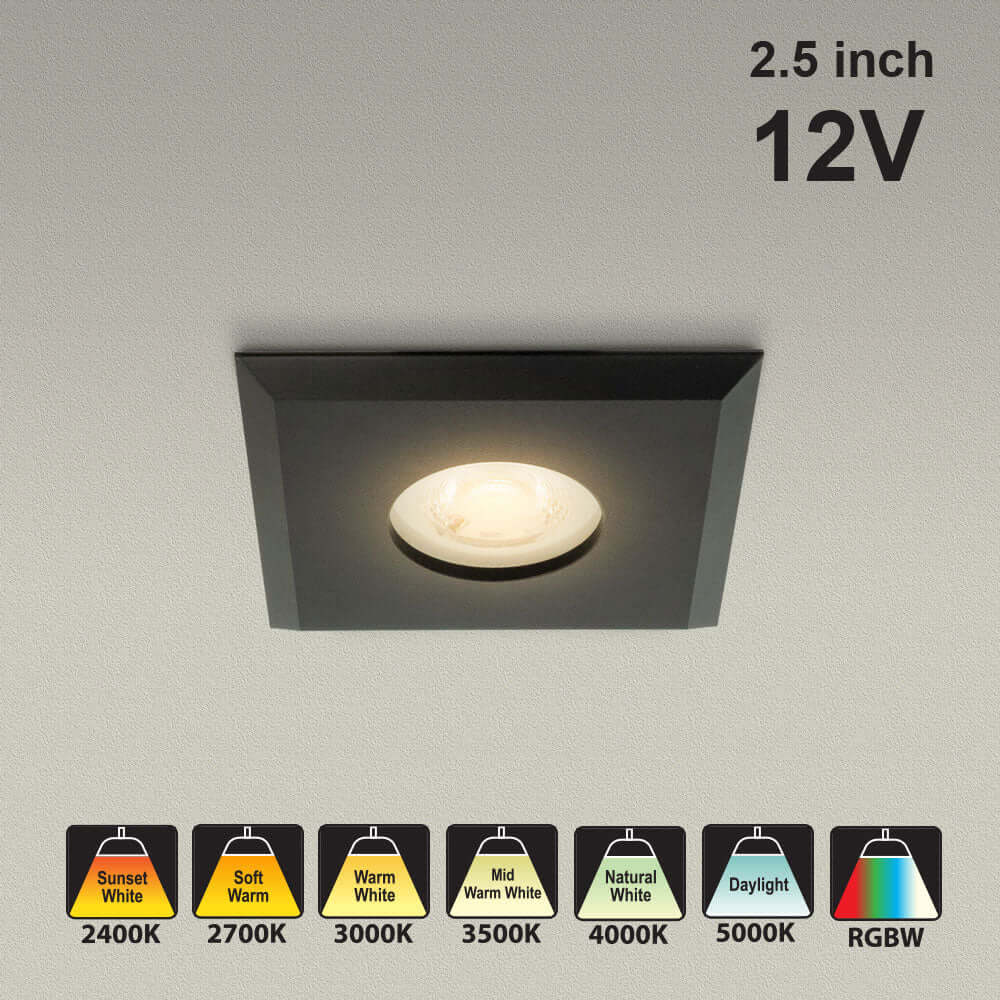 666561407308 - VBD-MTR-9B Low Voltage Square LED Downlight - Black