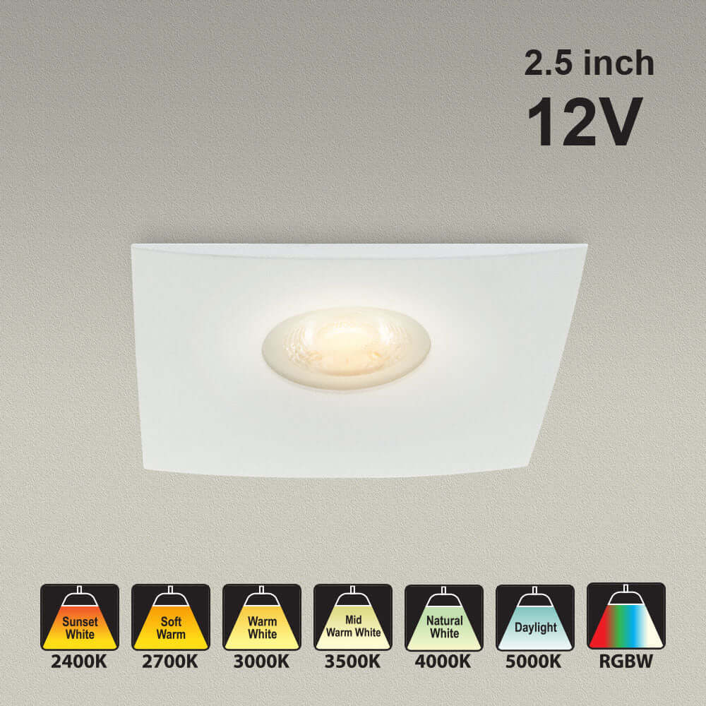 666561407407 - VBD-MTR-12W Low Voltage LED Downlight - Square White