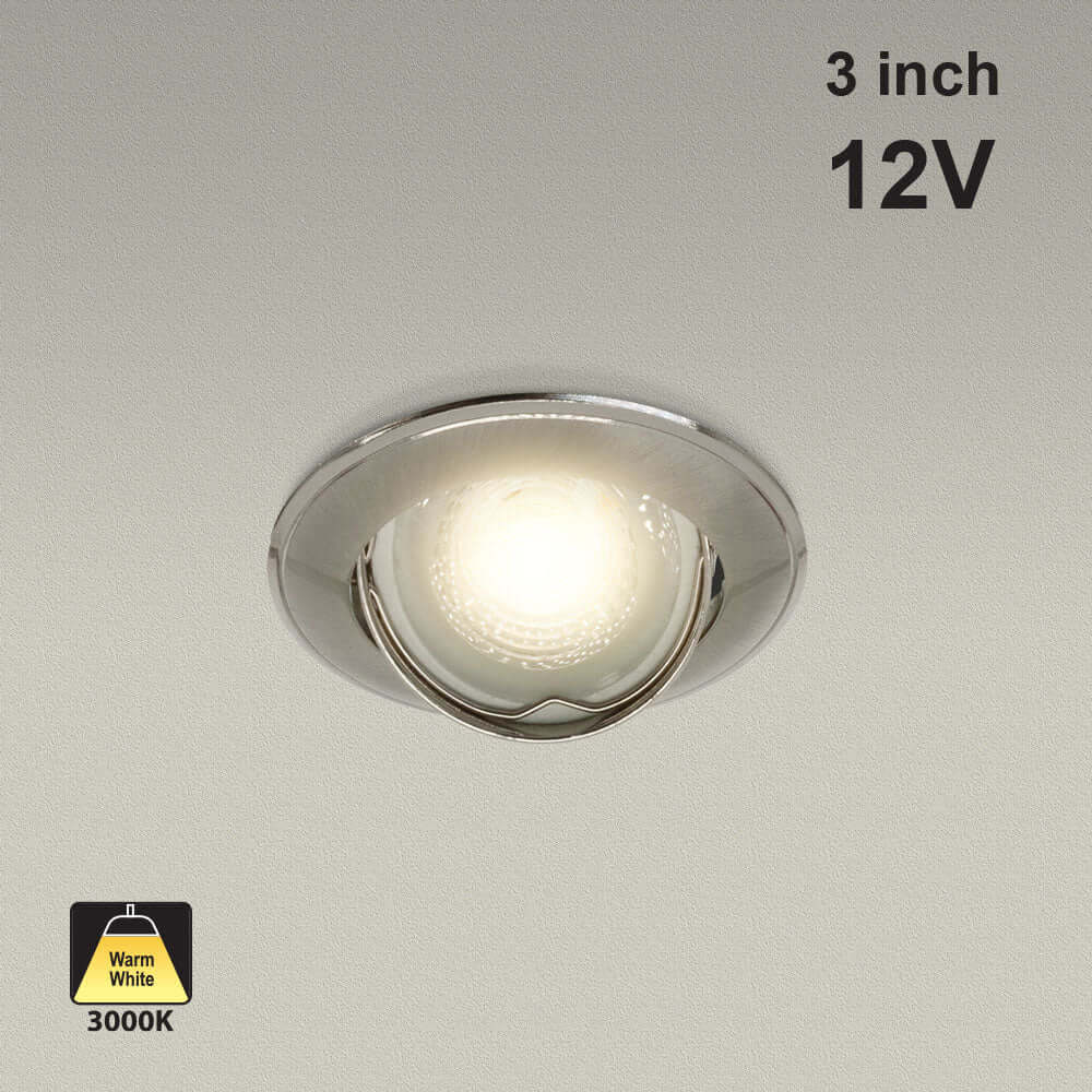T-68 MR16 Light Fixture - Brushed Chrome 3" Round