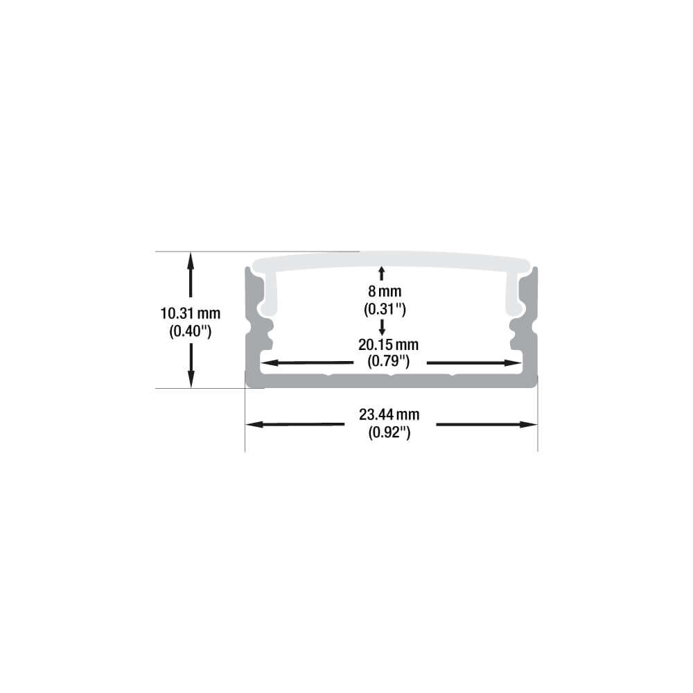 Linear Aluminum LED Channel for LED Strips 2M