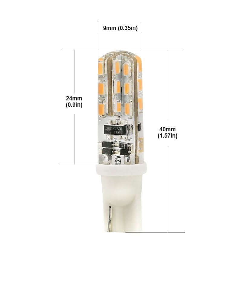 T10 Wedge Base 194 LED Bulb 12V Warm White
