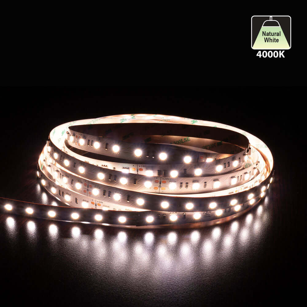 5M(16.4ft) Indoor LED Strip Light 5050, 24V 4.5(w/ft) 360-396(Lm/ft) 60(LEDs/m) CCT (4K), gekpower