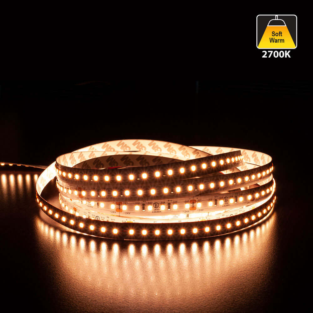 5M(16.4ft) Indoor LED Strip 2835, 24V 9(w/ft) 720-750(Lm/ft) 120(LEDs/m) CCT(2.7K, 6K) - GekPower