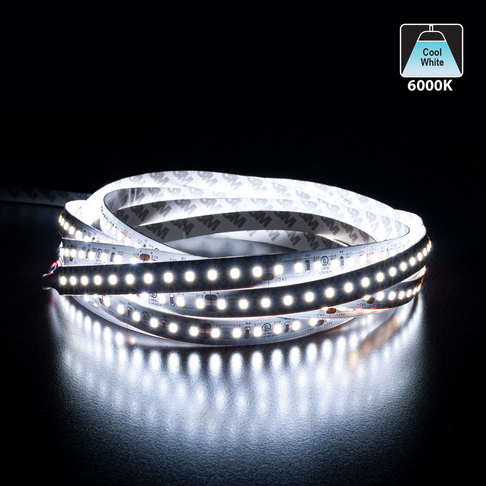 5M(16.4ft) Indoor LED Strip 2835, 24V 9(w/ft) 720-750(Lm/ft) 120(LEDs/m) CCT(2.7K, 6K) - GekPower