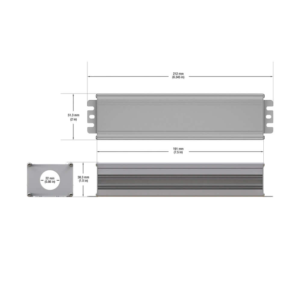 Metal Box for Power Supply - 191 x 51.3 x 38.3mm