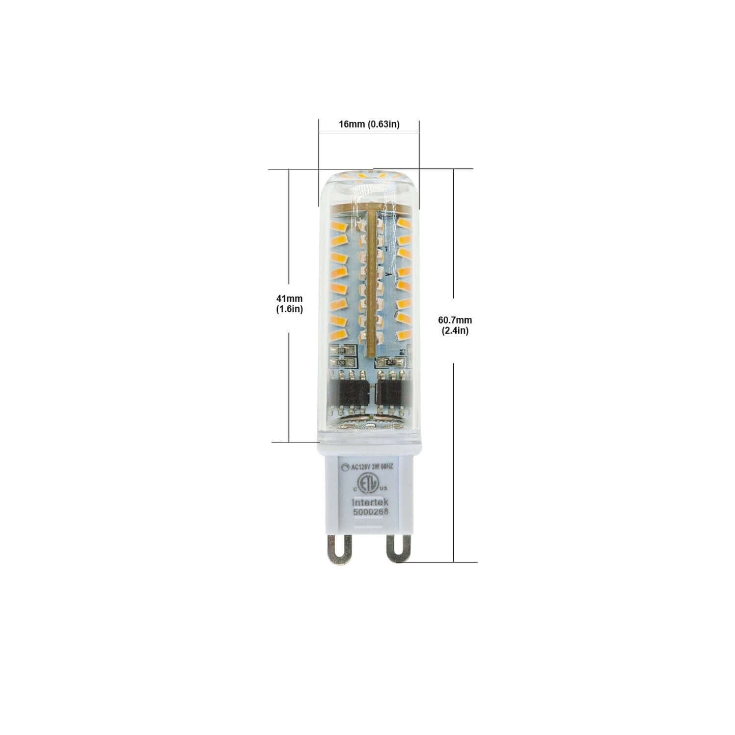 G9 LED Bi-pin Base Light Bulb, 120V 3W 3000K(Warm White) - GekPower