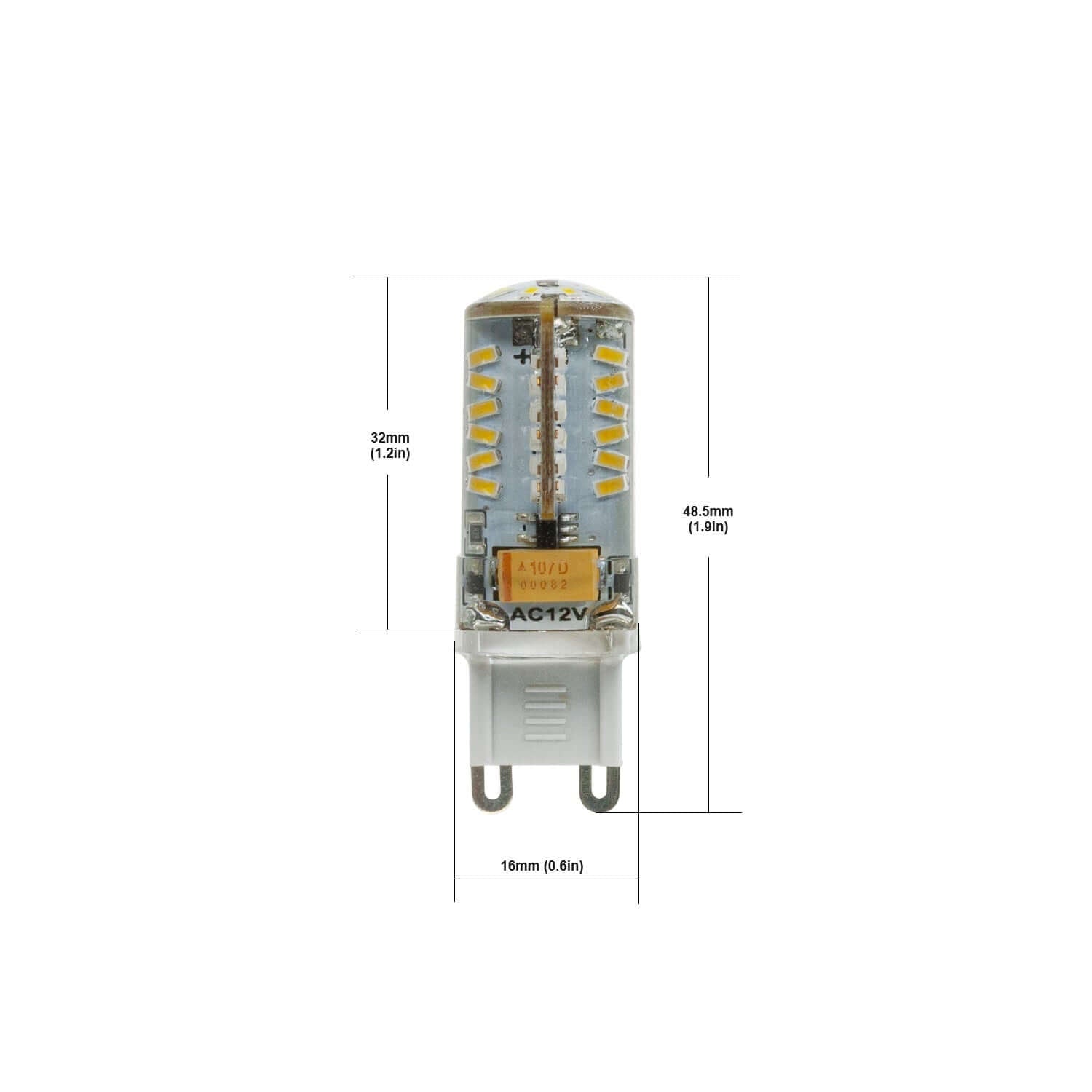 G9 LED Bi-pin Base Light Bulb 12V 2W 6000K