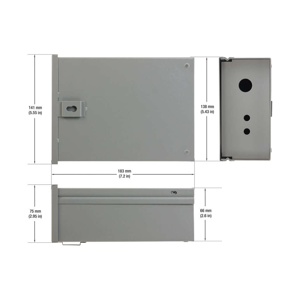Small Metal Box 183 x 141 x 75mm - Durable Steel