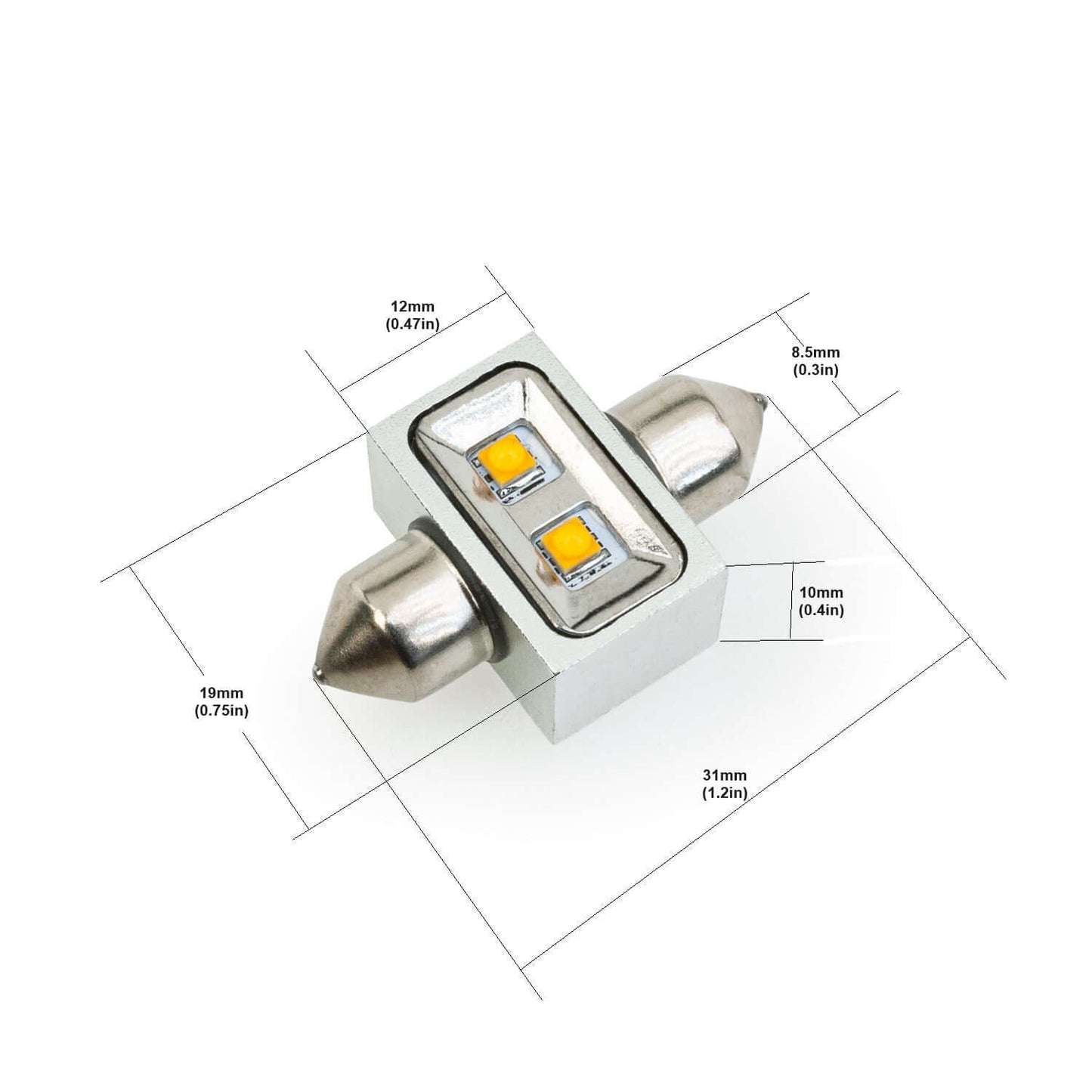 Festoon LED Bulb 3000K, 1.2W - Warm White Light