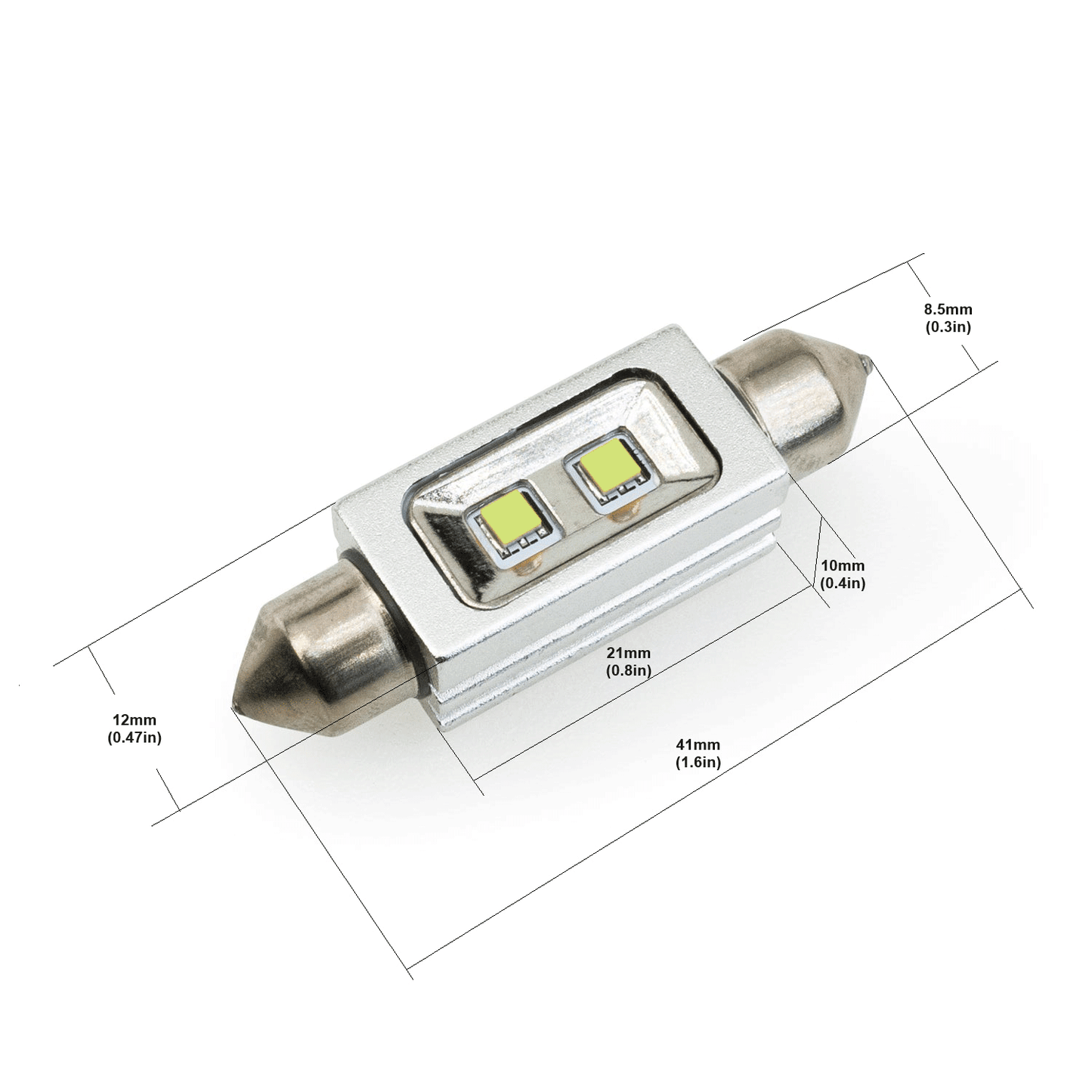 Festoon LED Bulb 9-30V 1.5W 6000K - Cool White
