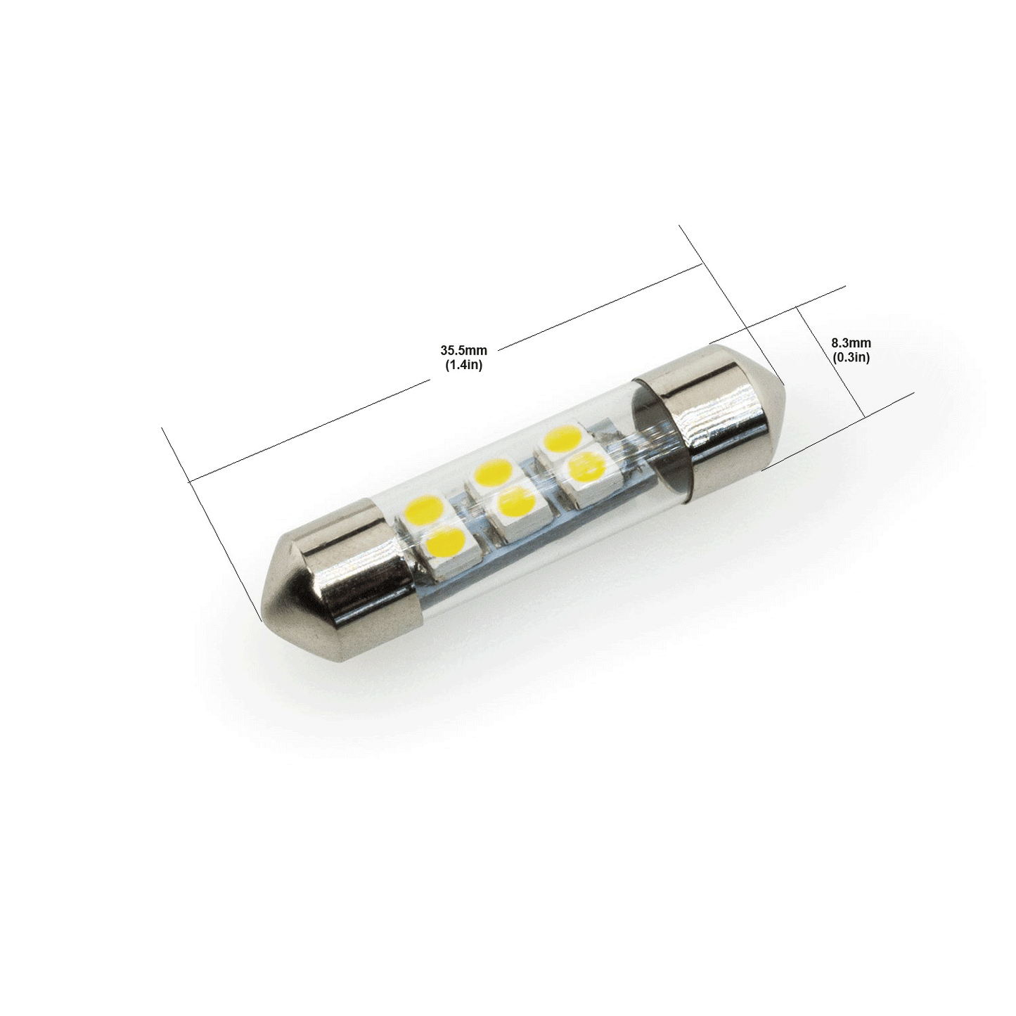 Festoon LED Bulb 12V 0.5W 6000K Cool White