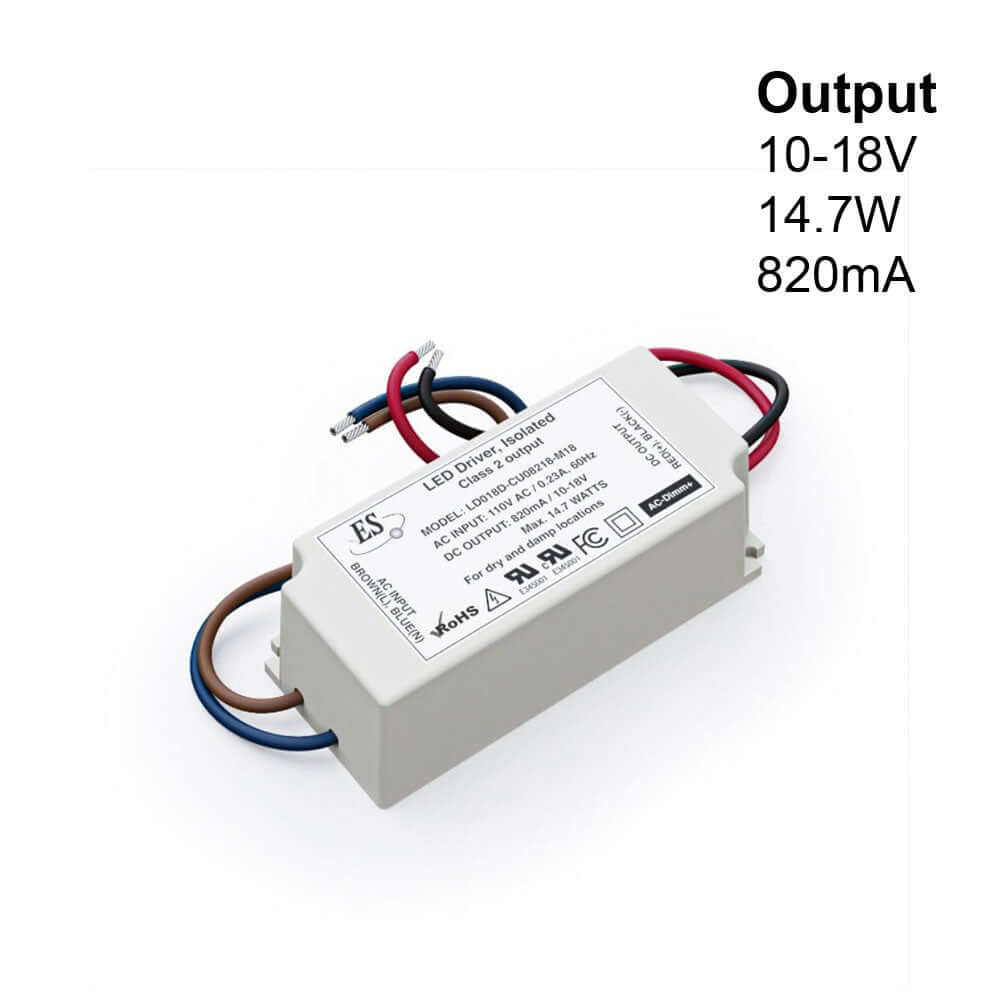 666561412296 - ES LD018D-CU08218-M18 LED Driver - 820mA 14.7W