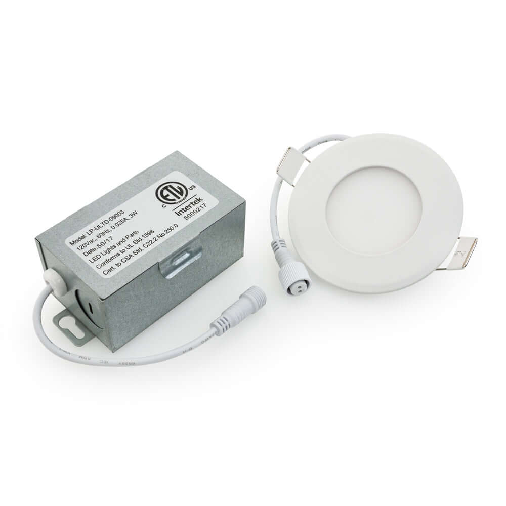 3 inch Dimmable Recessed LED Downlight / Ceiling Light 120V 3W 4000K(Natural White), gekpower