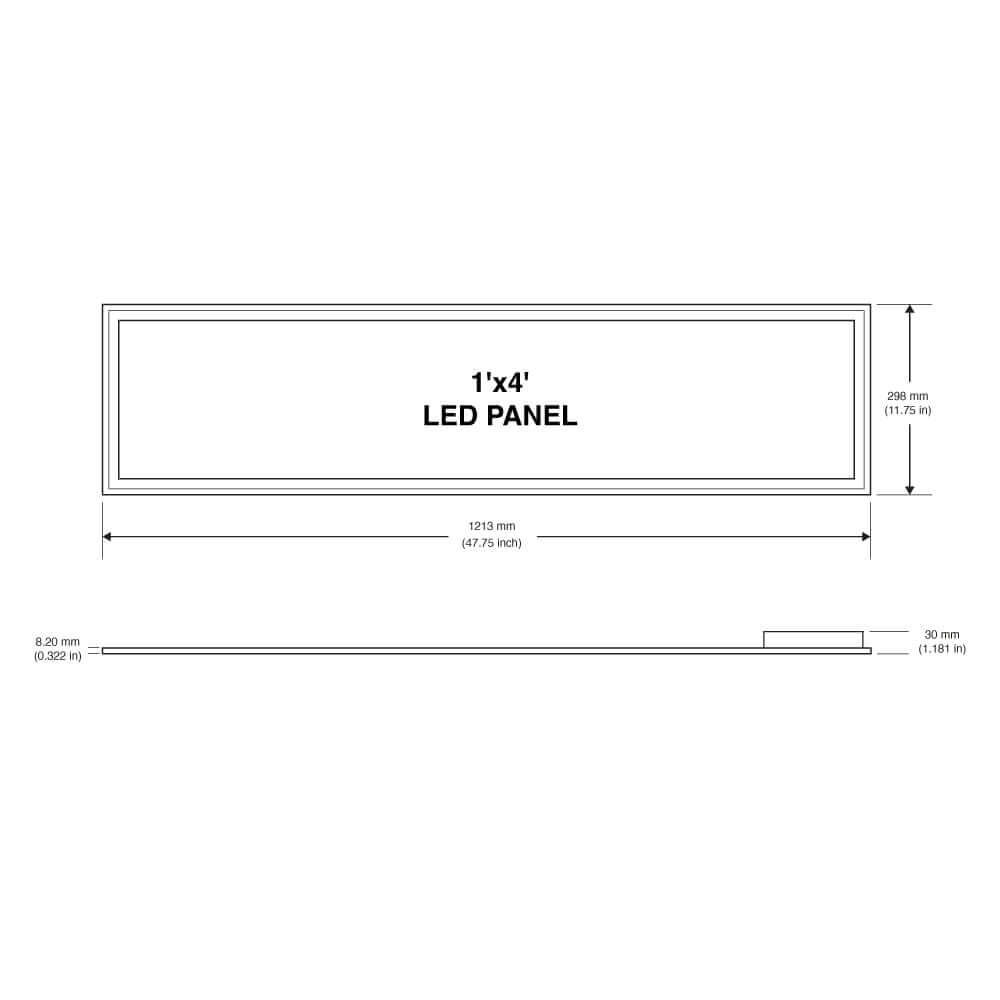 1ft x 4ft 120V Dimmable LED Panel Light 0-10V dimming 3000K