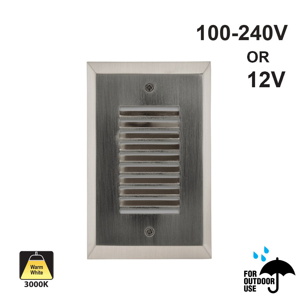 Vertical Single Gang LED Step light, 100-240V 2W 3K