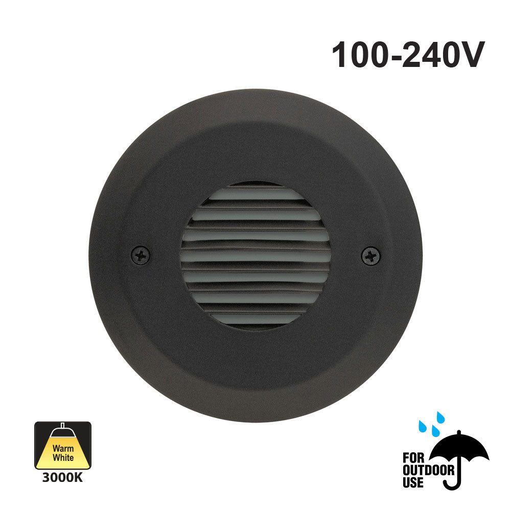 Round Gang LED Step Light/ Pathway Light 100-240V 2.5W 3K