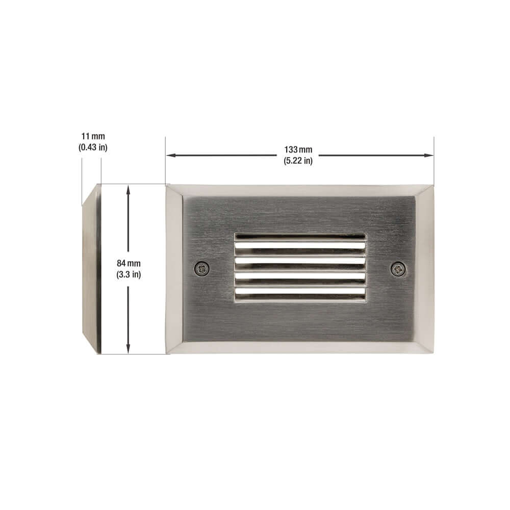 Horizontal RT05HV Single Gang LED Step Light/ Pathway Light, 100-240V 2W 3000K(Warm White) Brushed Nickel, gekpower