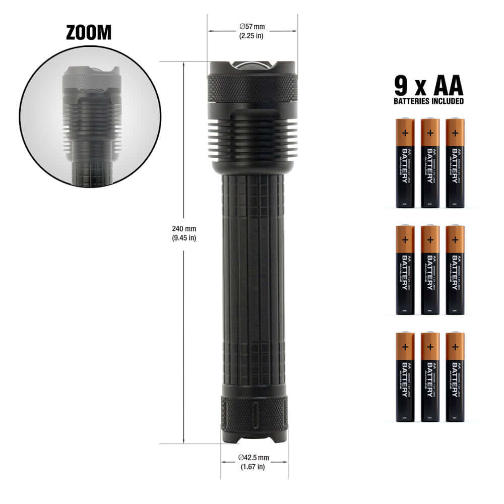 666561413729 - Heavy Duty Flashlight 18Watt 1800LM - Bright & Durable