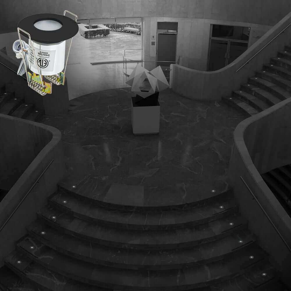 P105-BK-3000 Round Dimmable LED Step Light - 12V 0.6W