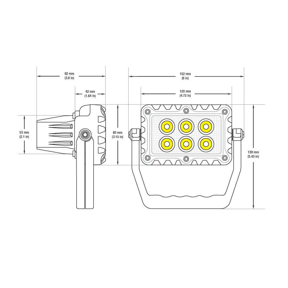 ET1–E012 Rechargeable Adjustable Outdoor Flood Light