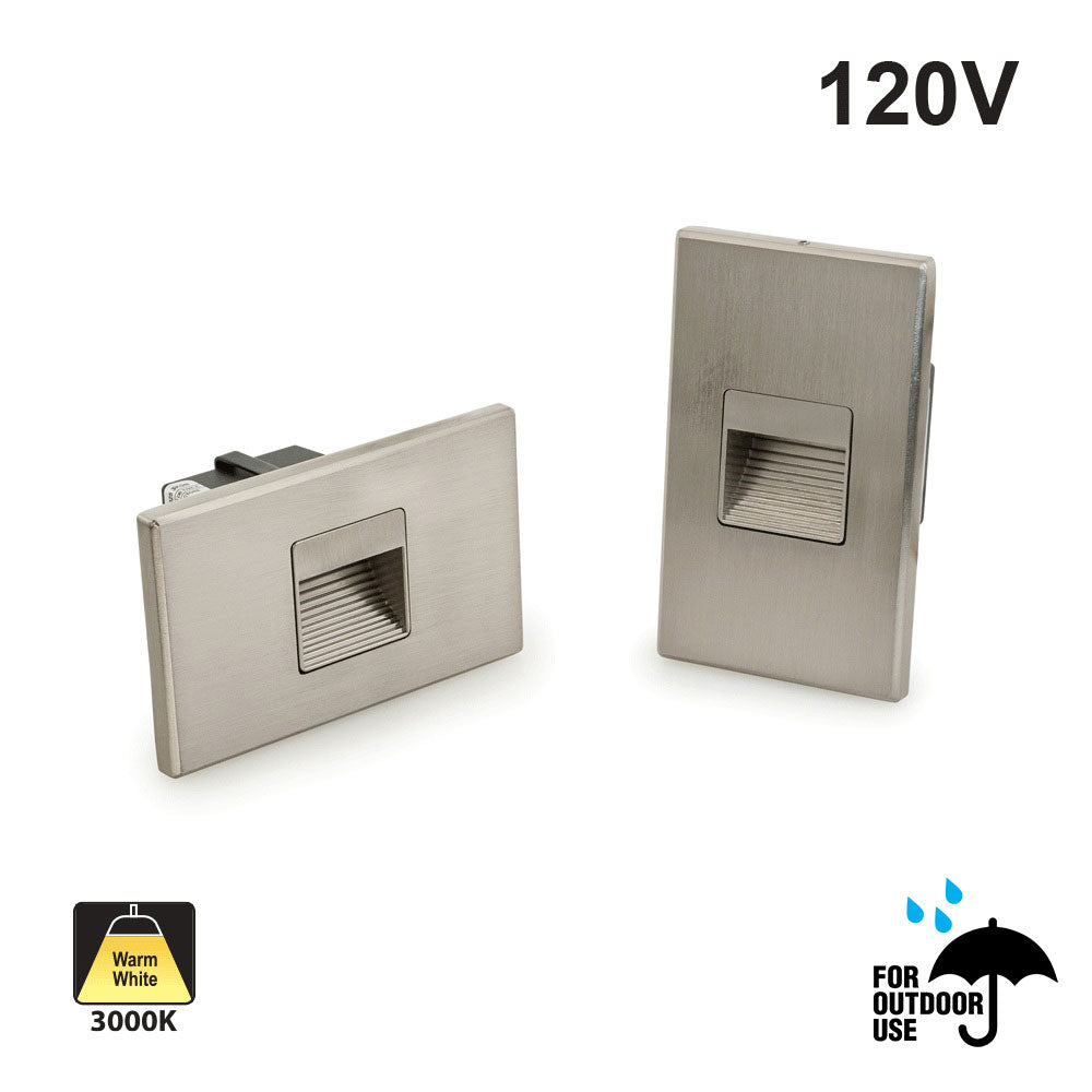 Rectangular LED Step Light/ Pathway Light 120V 2.5W 3K